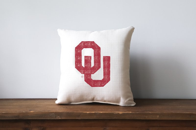 Little Birdie - Pillow University of OKlahoma Grunge