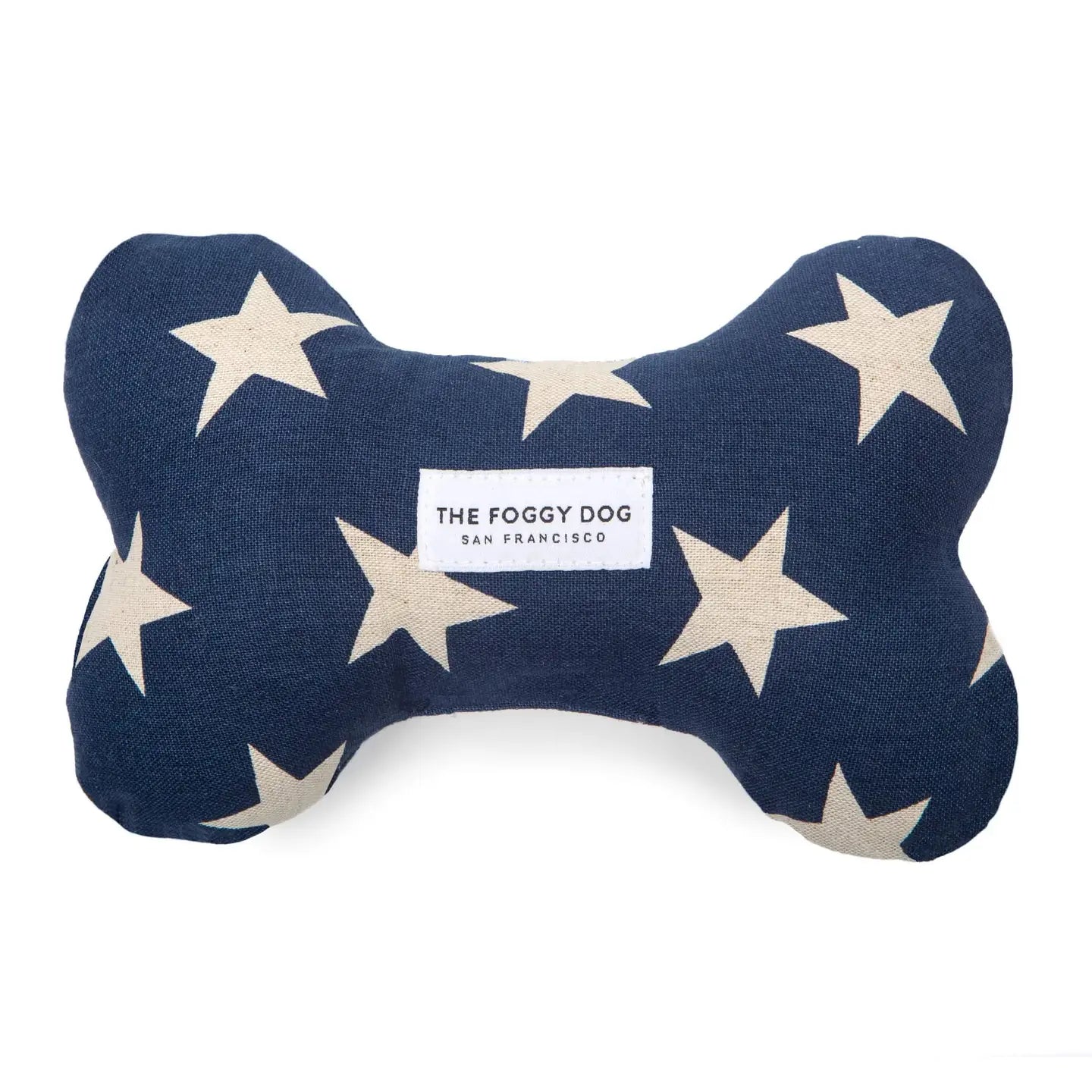 The Foggy Dog - Dog Toy Dog Bone Squeaky Navy Stars