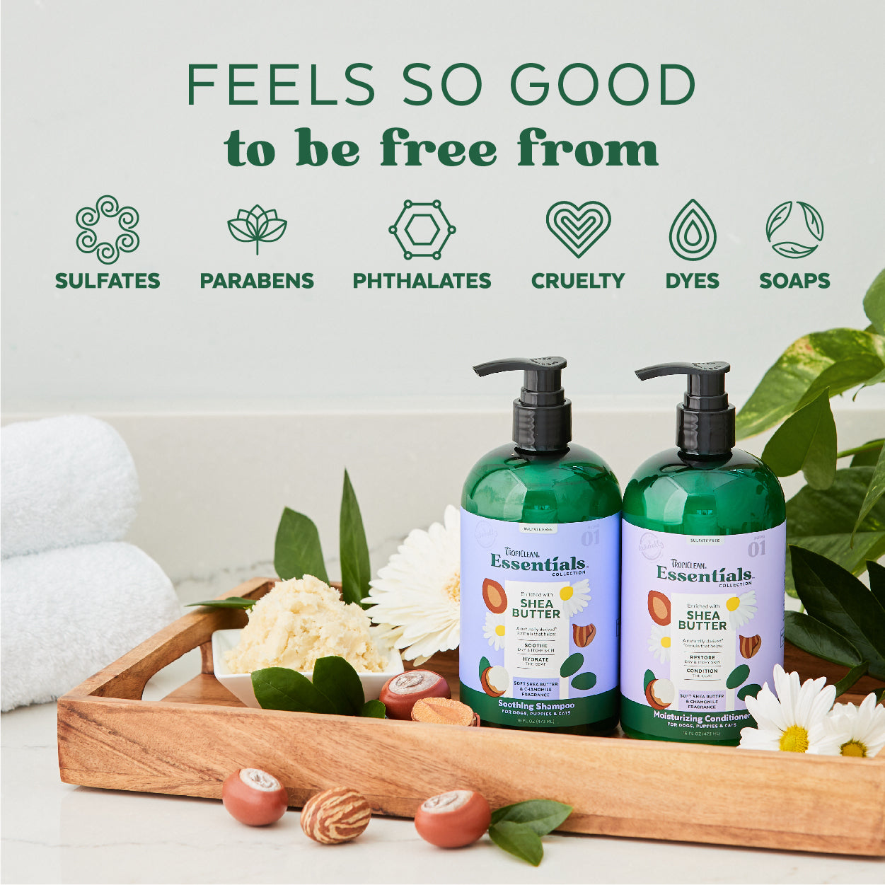 Tropiclean - Essential Shea Butter Shampoo for Dog,Puppies & Cat - Southern Agriculture 