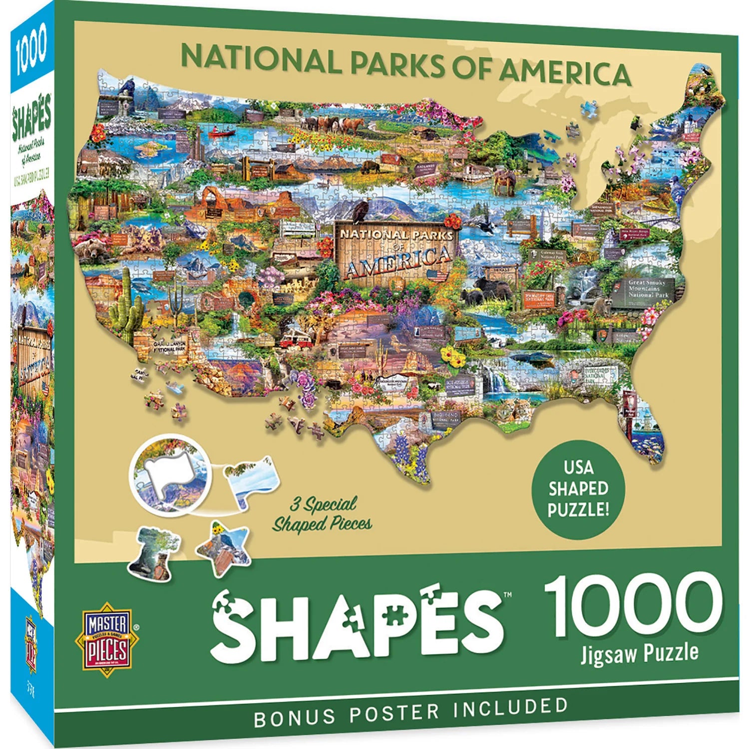 MasterPieces - Puzzle National Parks of America Shaped Puzzle 1000 Pieces
