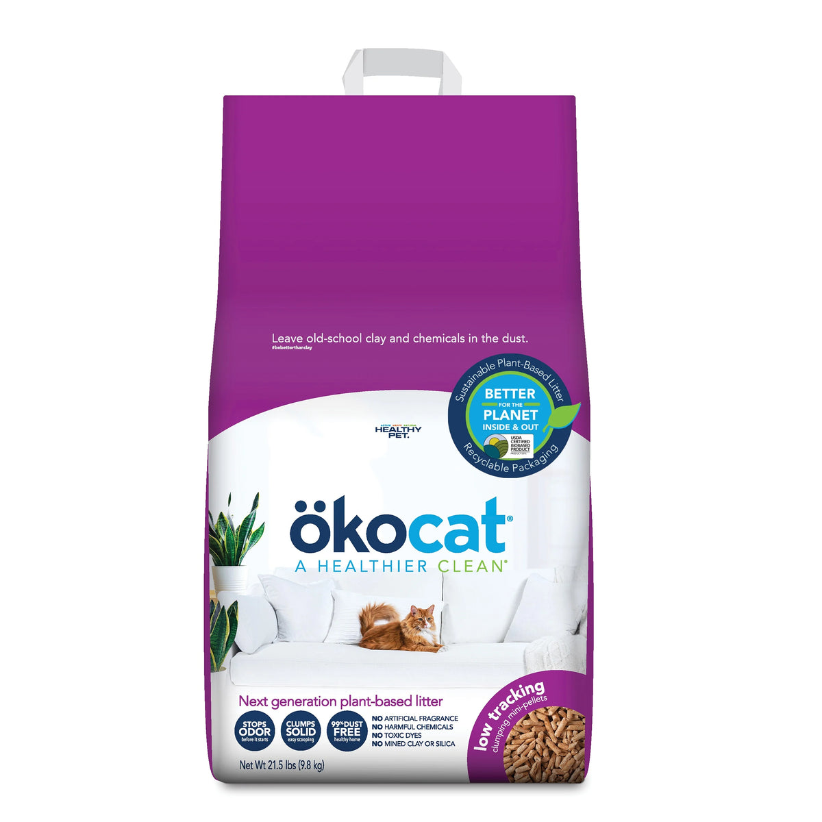 ökocat - Natural Wood Litter Low Tracking Mini Pellets Clumping
