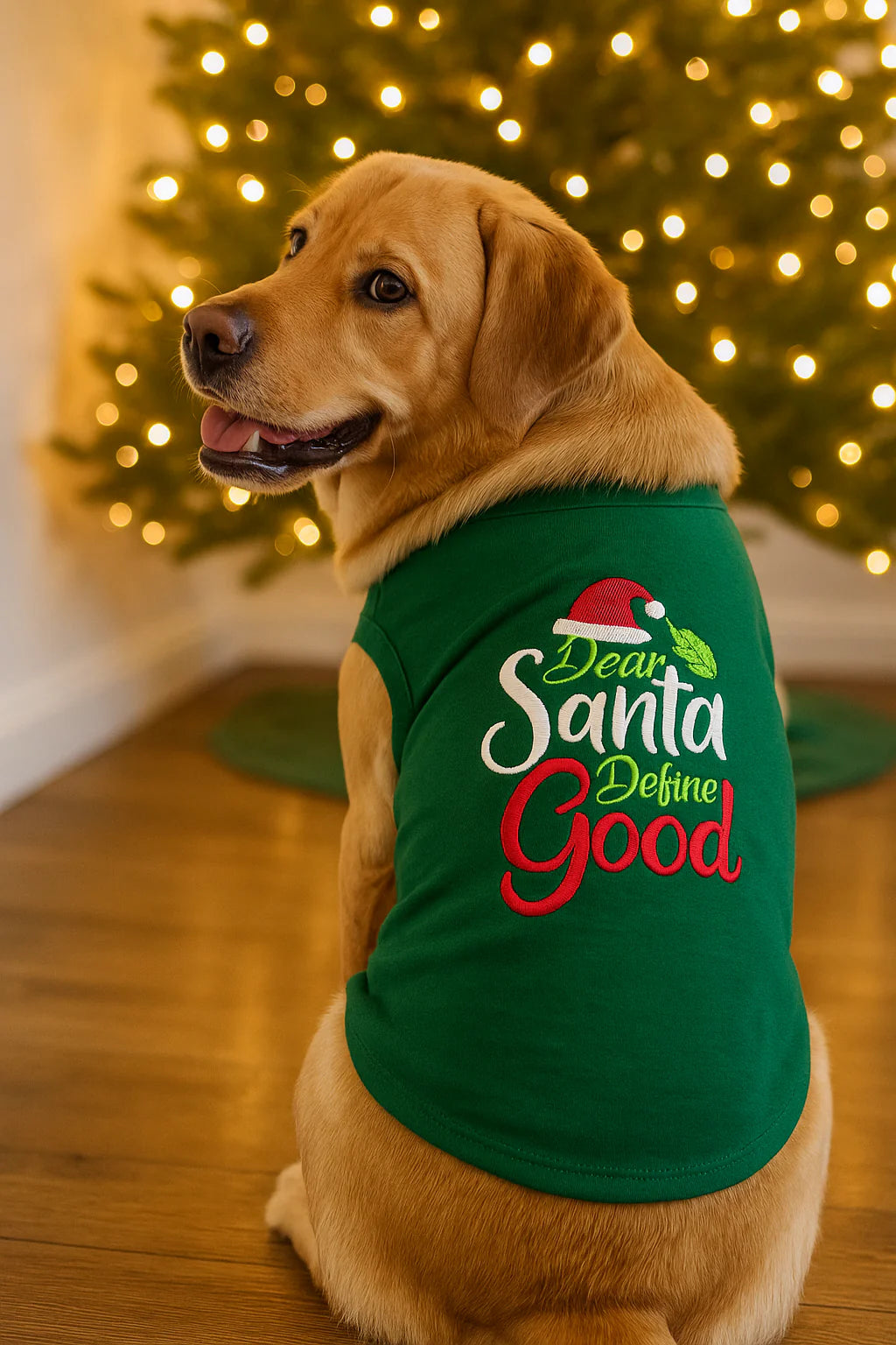 Parisian Pet - Dog T-Shirt - Dear Santa Define Good' Dog Christmas