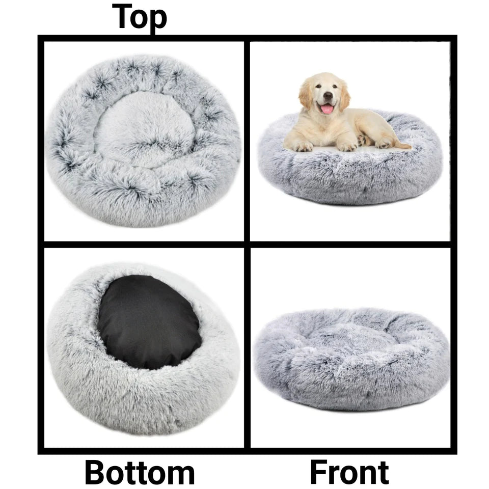 Mr. Peanut's - Ortho Plush Pet Bed Two Tone White 23"