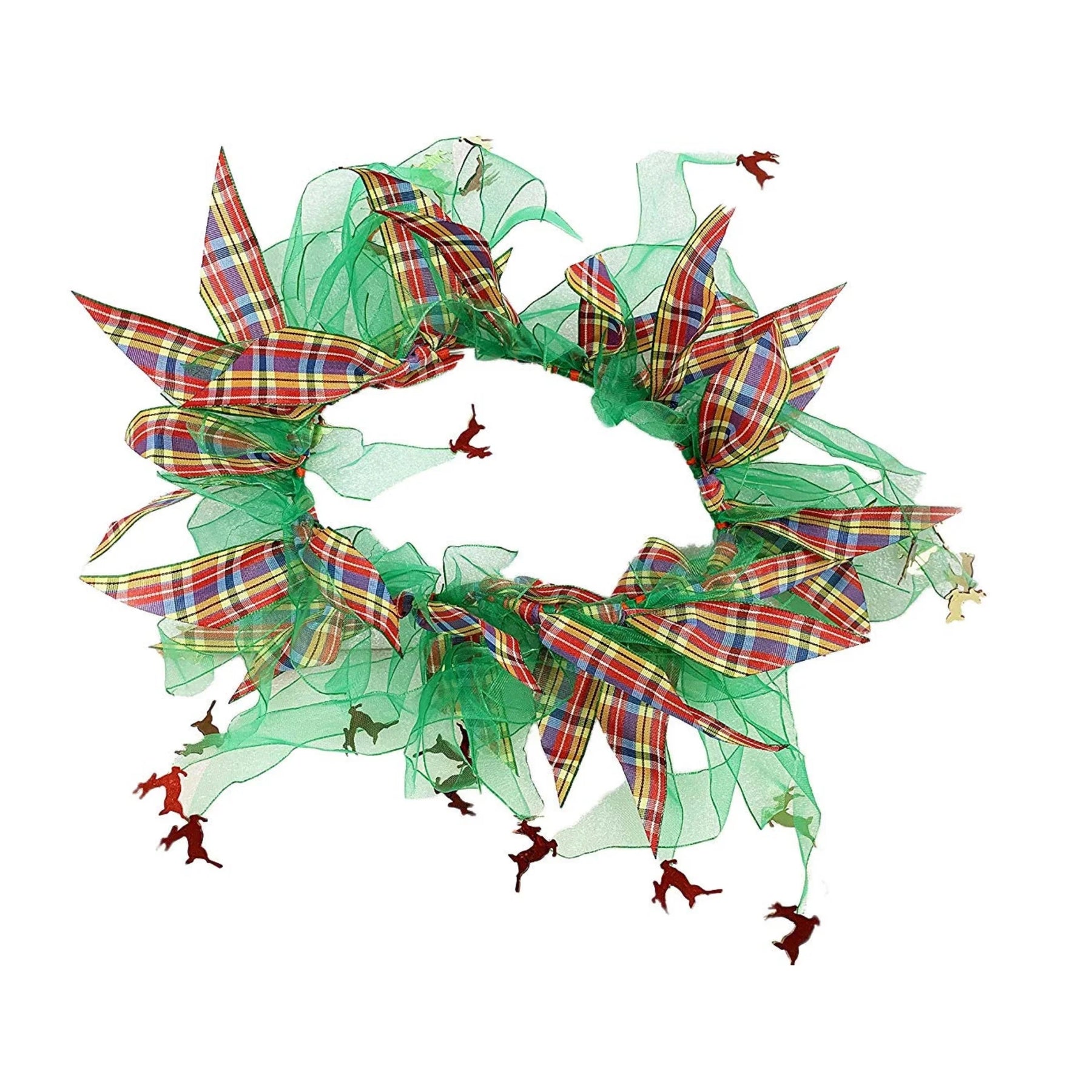 Midlee - Plaid and Green Decorative Dog Collar