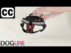 DogLine - Harness Nylon Multi Purpose Unimax Handle & 2 Velcro Patches - Black