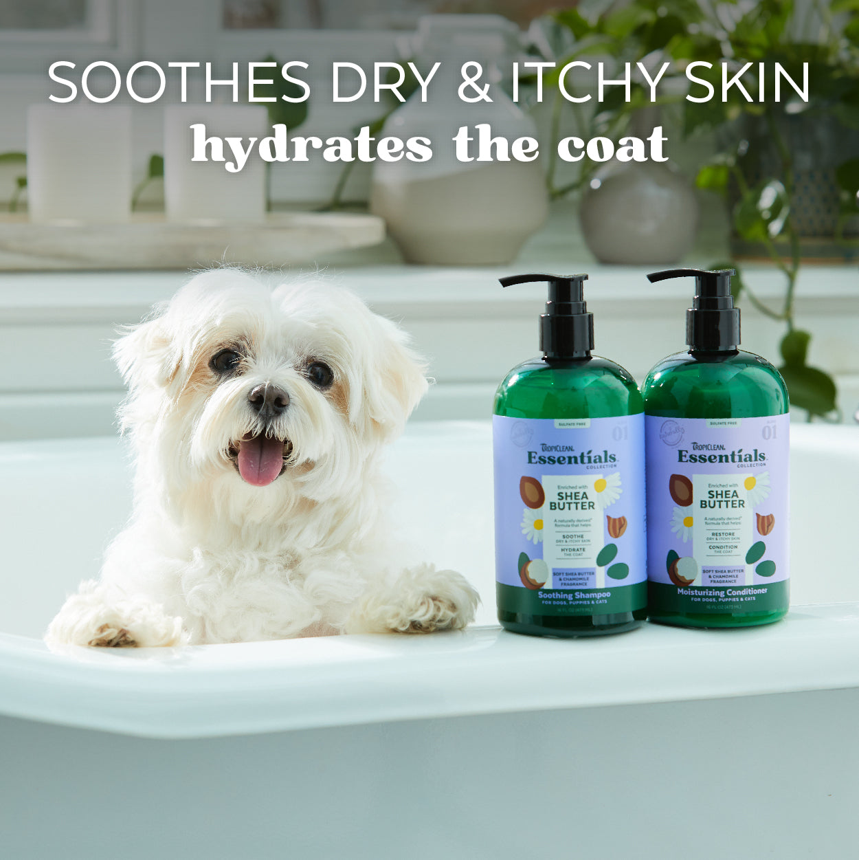 Tropiclean - Essential Shea Butter Shampoo for Dog,Puppies & Cat - Southern Agriculture 