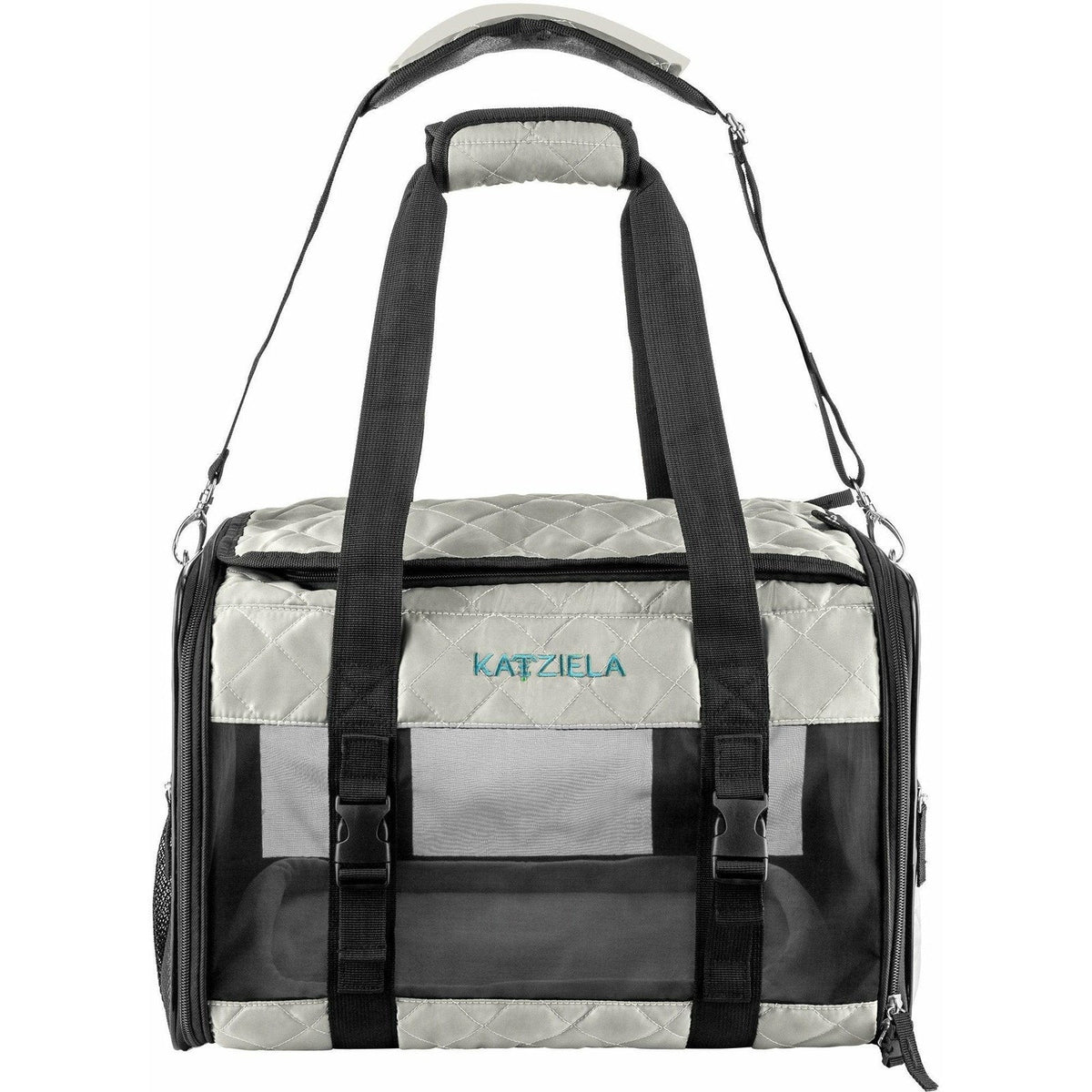 Katziela - Airline Approved Quilted Companion Carrier Cat & Dog Gray