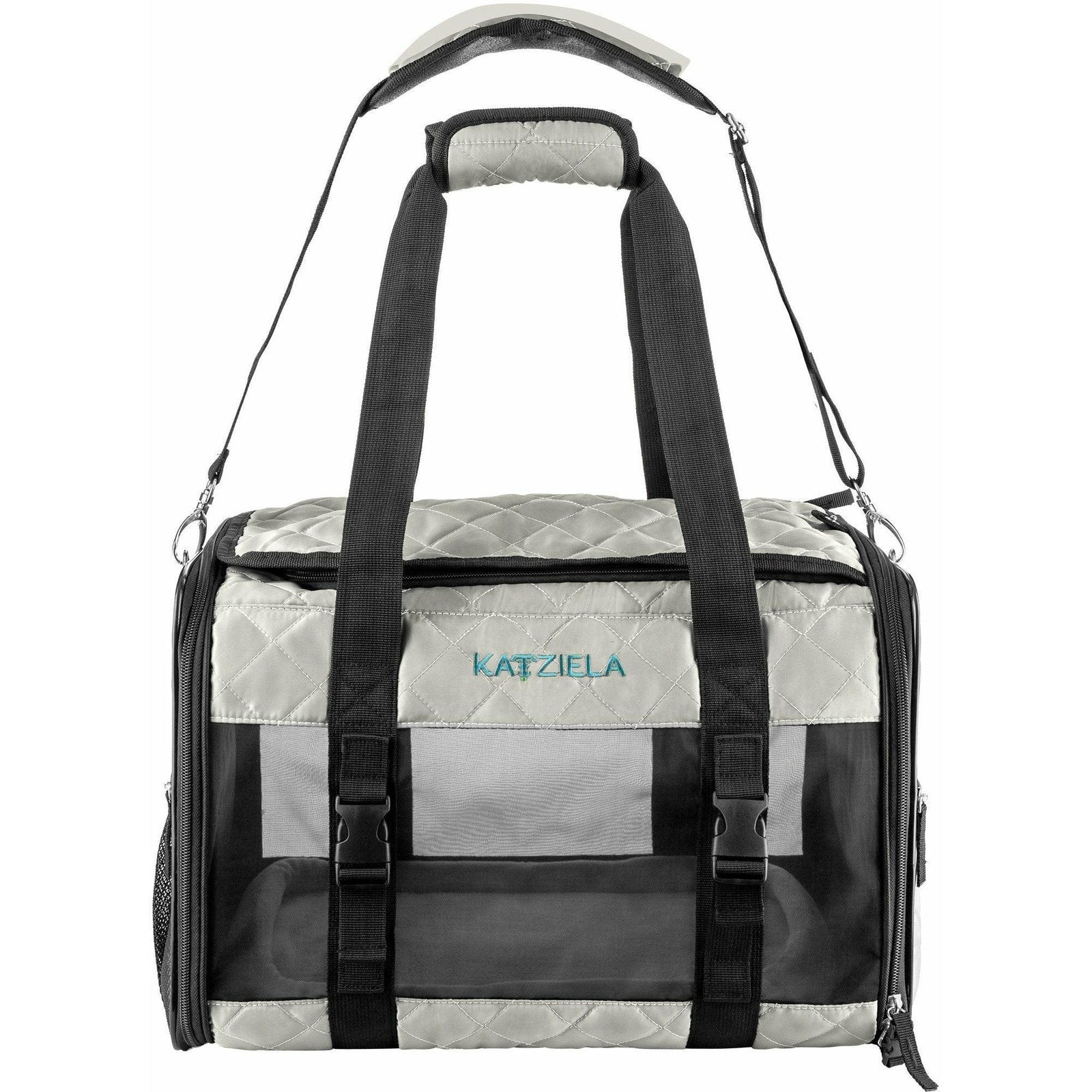 Katziela - Airline Approved Quilted Companion Carrier Cat & Dog Gray