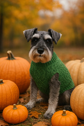 Parisian Pet - Dog Cable Knit Sweater Green - Southern Agriculture 