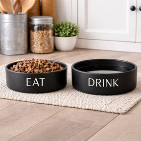 Park Life Designs - Script "Drink" Ceramic Pet Bowl
