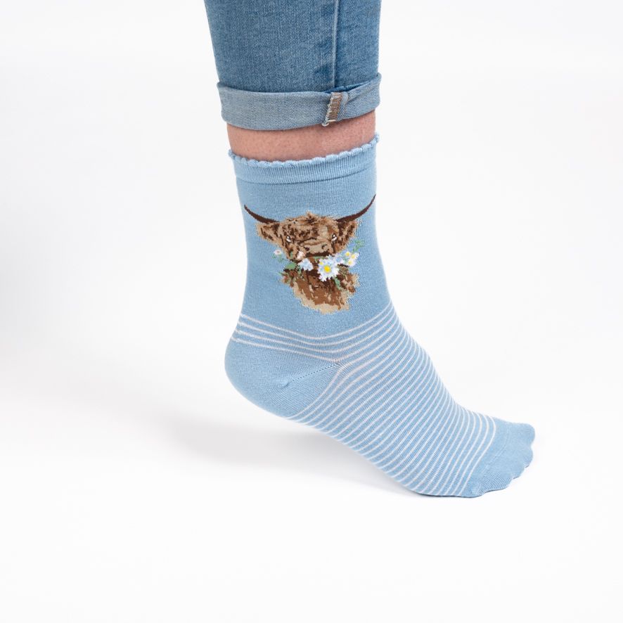Wrendale Designs- Sock Cow Daisy Coo