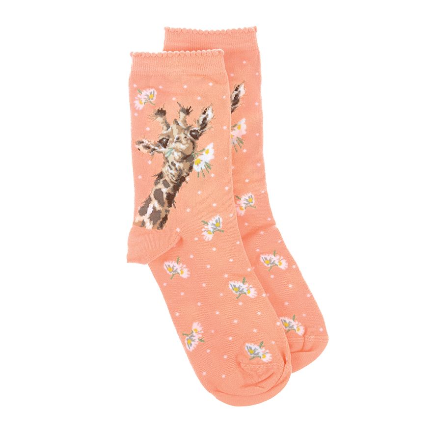 Wrendale Designs- Sock Giraffe Flowers