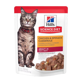 Hill's Science Diet - Adult Chicken & Spinach Casserole Cat Pouches - Southern Agriculture 