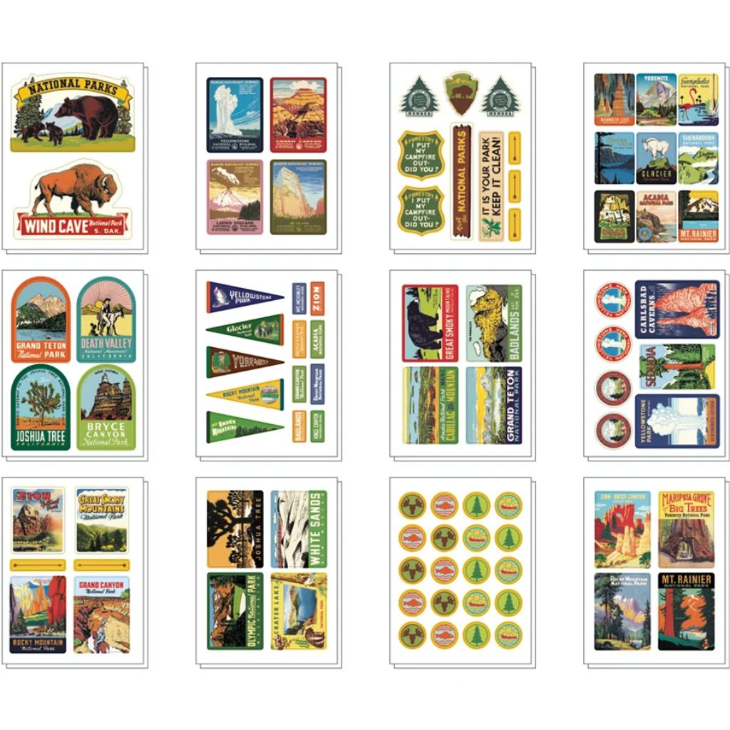 Cavallini Papers & Co - Tin Of Stickers-National Parks