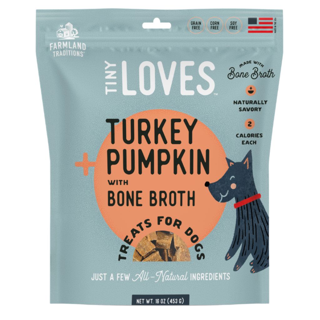 Farmland Traditions - Tiny Loves Turkey+Pumpkin With Bone Broth Treats For Dogs