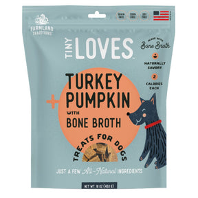 Farmland Traditions - Tiny Loves Turkey+Pumpkin With Bone Broth Treats For Dogs