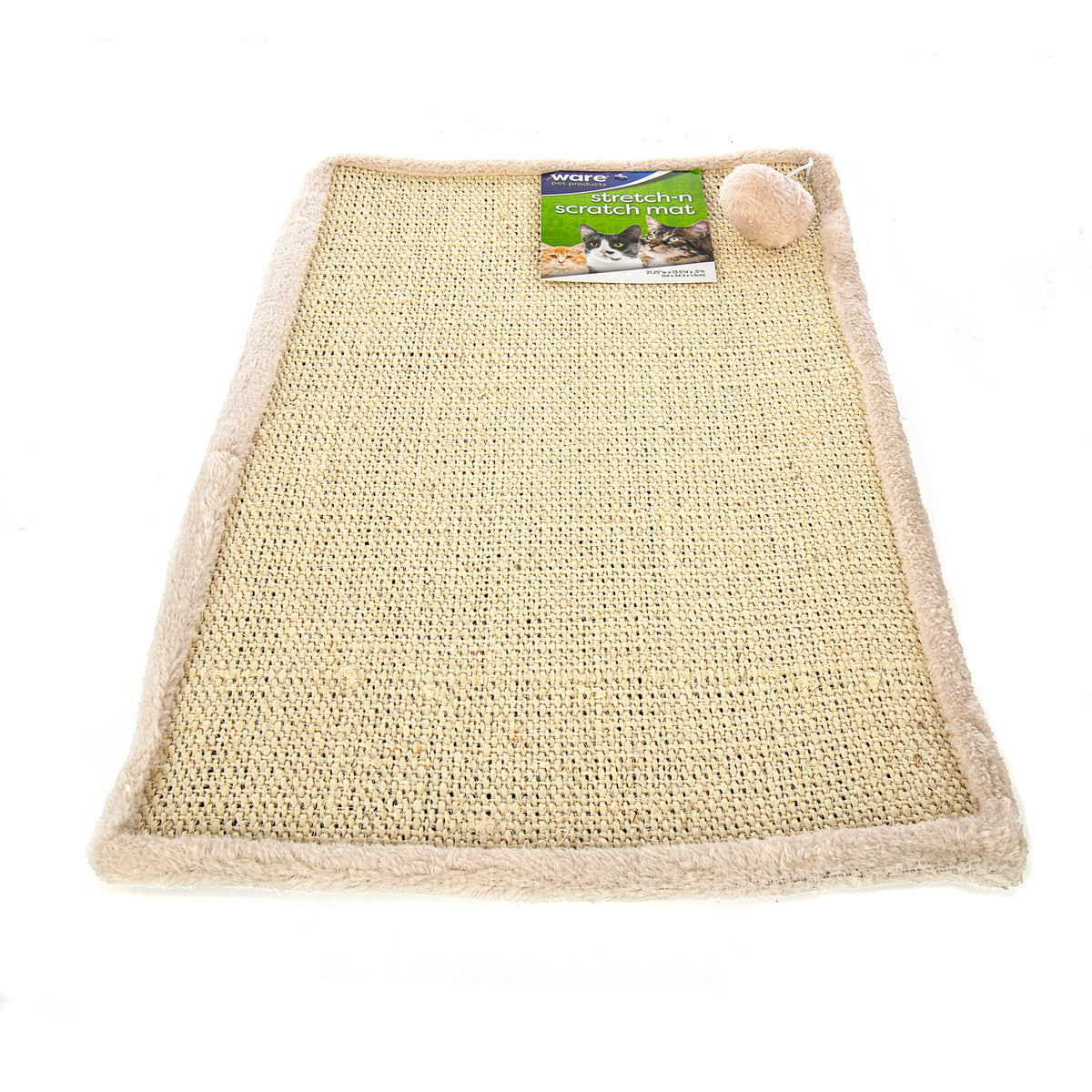 Ware Manufacturing- Scratch-N-Mat Sisal Scratching Surface, Toy & Rubber Backing