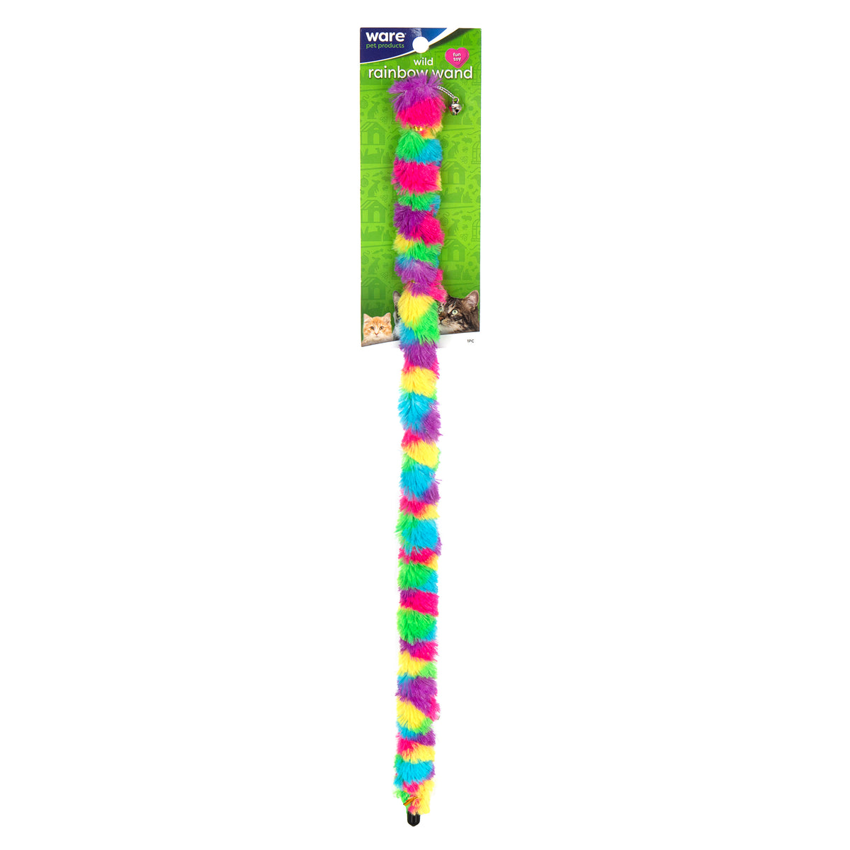 Ware Manufacturing- Wild Rainbow Wand Teaser With Long Furry Tail