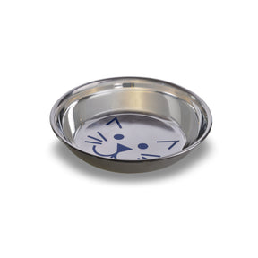 Van Ness - Cat Dish Stainless Steel NonSkid Cat Face Inside