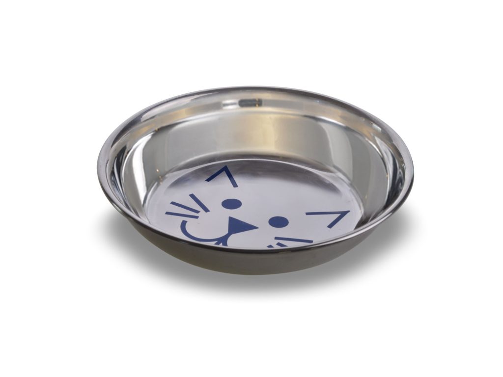Van Ness - Cat Dish Stainless Steel NonSkid Cat Face Inside