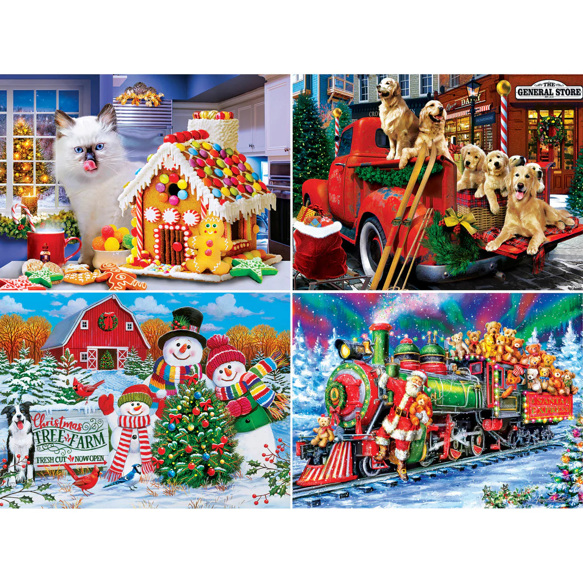 MasterPieces - Puzzle Season's Greetings 500 Piece 4 Pack
