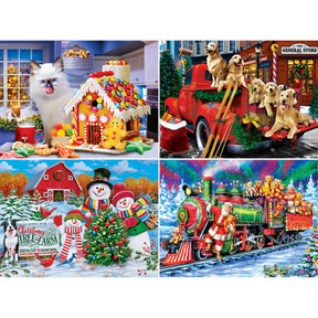 MasterPieces - Puzzle Season's Greetings 500 Piece 4 Pack