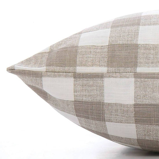 The Foggy Dog - Dog Bed Warm Stone Gingham