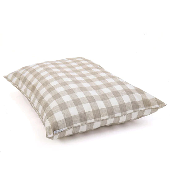 The Foggy Dog - Dog Bed Warm Stone Gingham