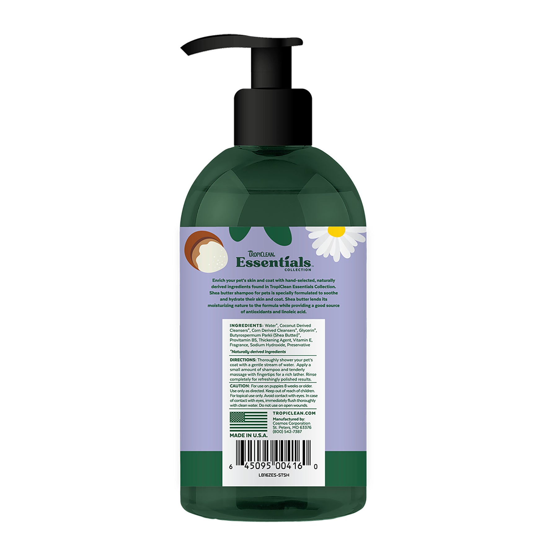 Tropiclean - Essential Shea Butter Shampoo for Dog,Puppies & Cat - Southern Agriculture 