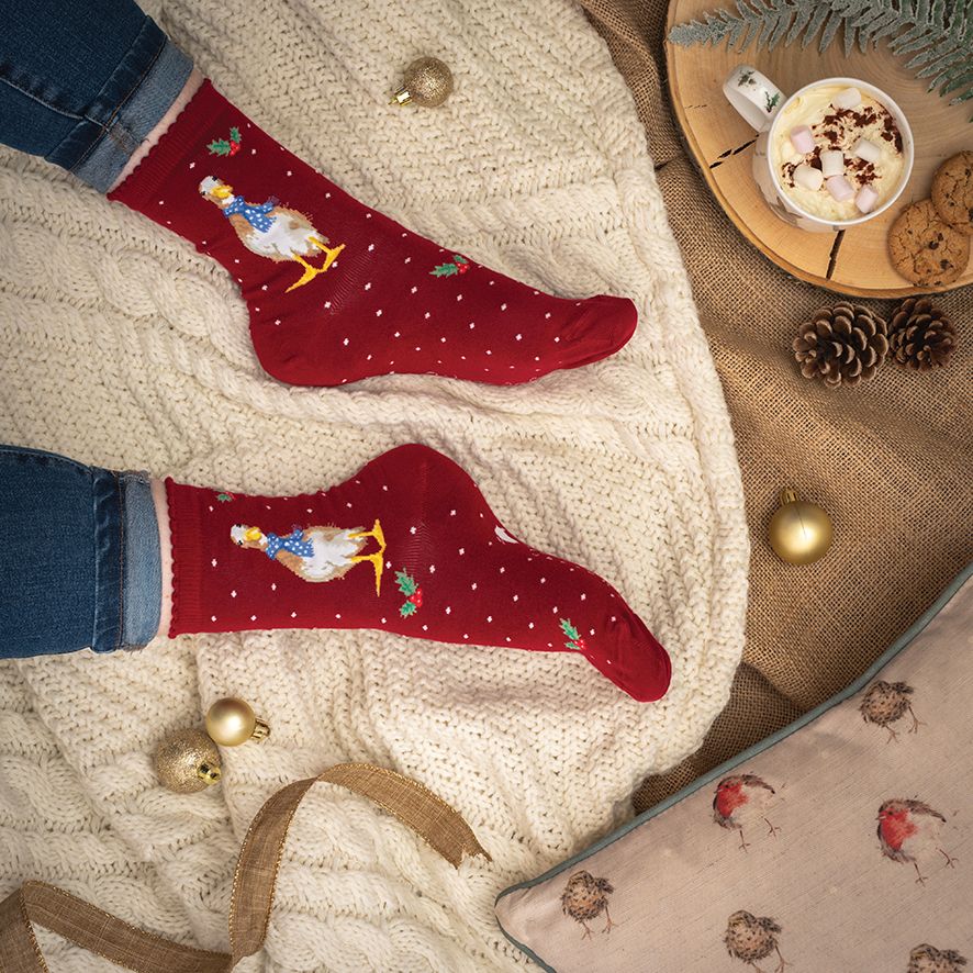Wrendale Designs- Sock Duck Christmas "Christmas Scarf"