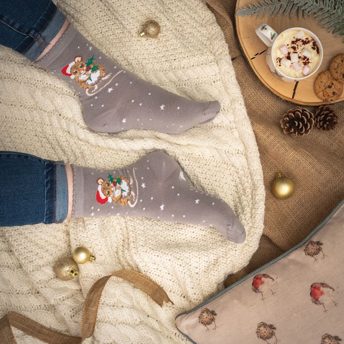 Wrendale Designs- Sock Mouse Christmas