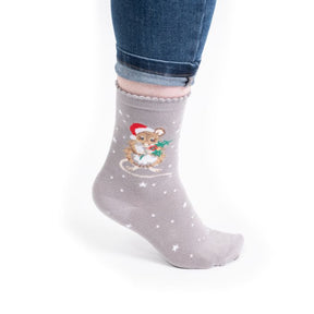 Wrendale Designs- Sock Mouse Christmas