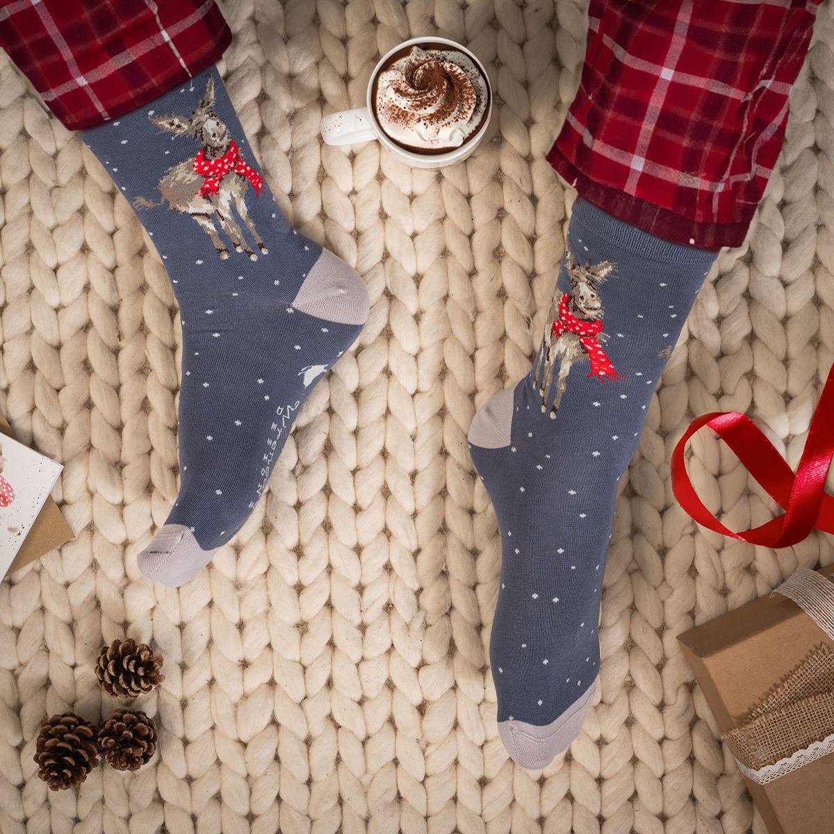 Wrendale Designs- Sock Donkey Christmas Sock "All Wrapped Up"