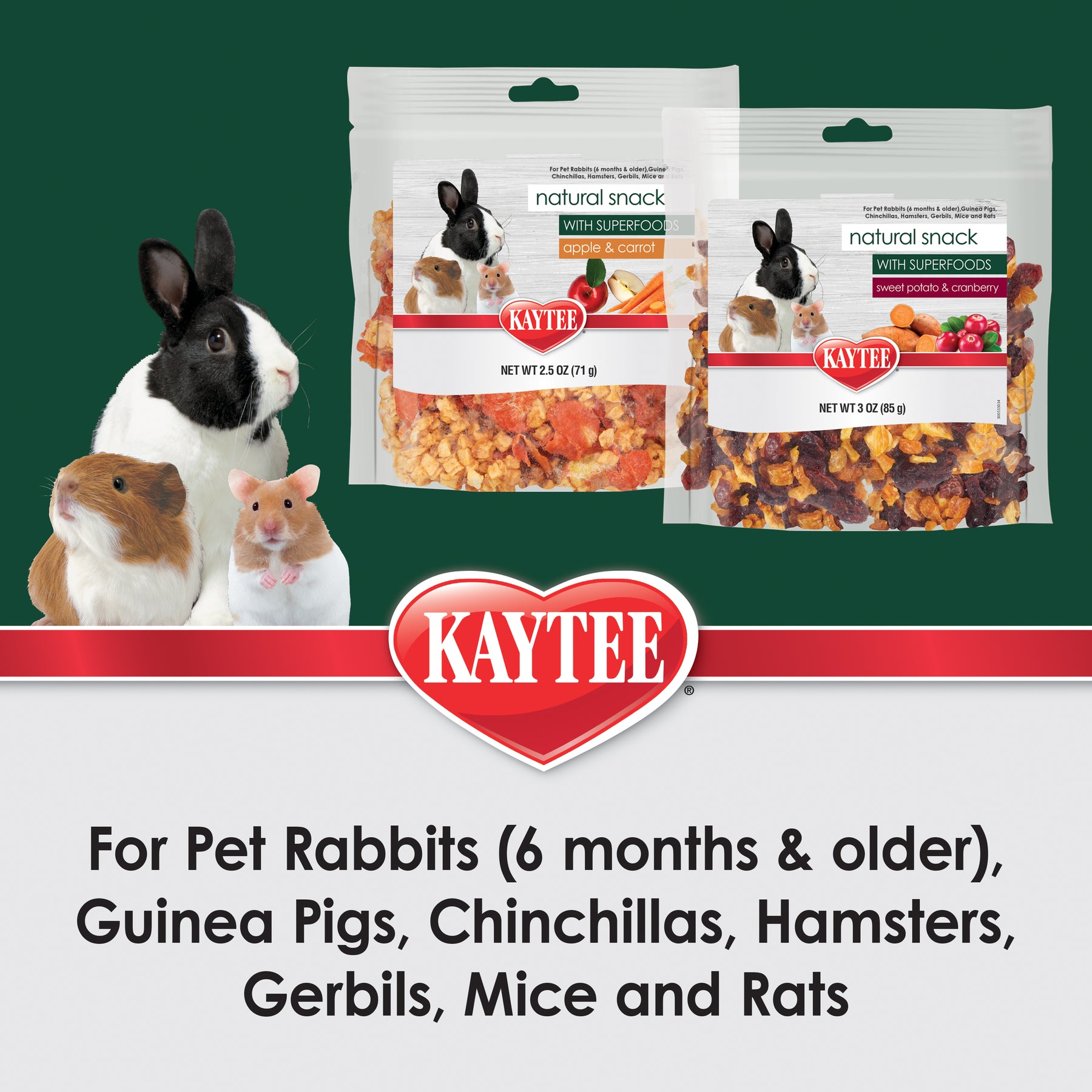 Kaytee - Natural Snack Sweet Potato & Cranberry With Superfoods