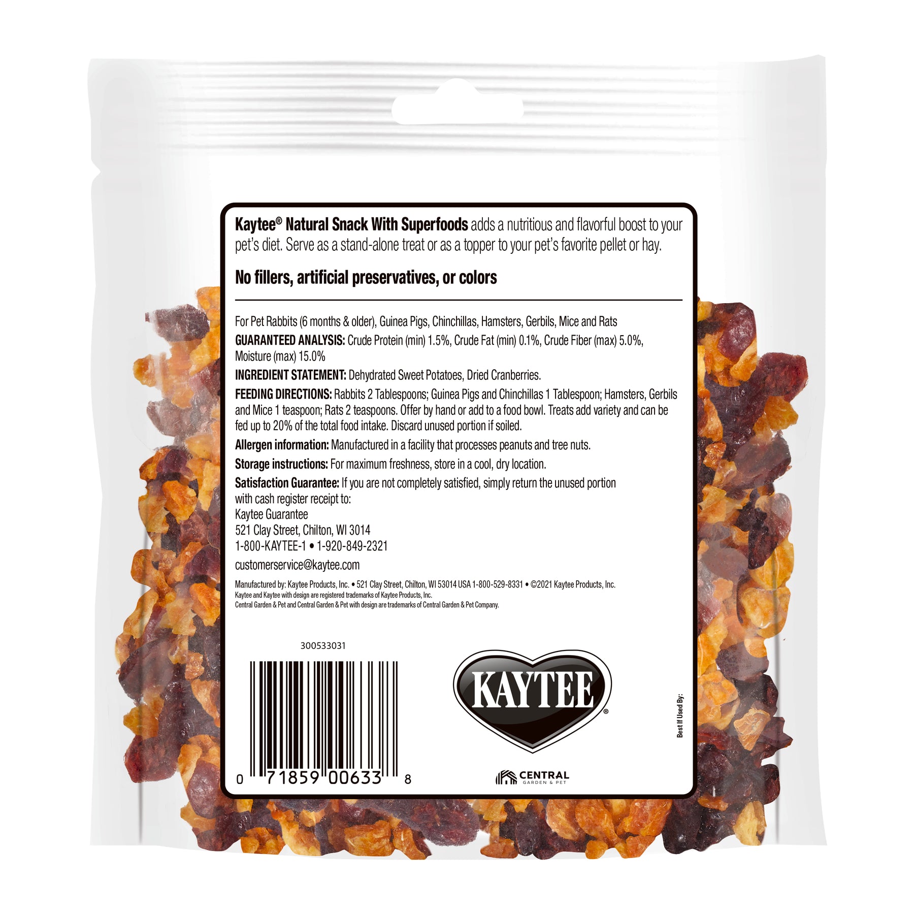 Kaytee - Natural Snack Sweet Potato & Cranberry With Superfoods
