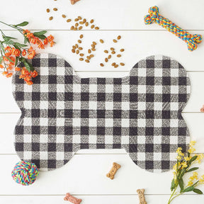 Bone Dry - Mat Bone Shaped Buffalo Plaid Black & White