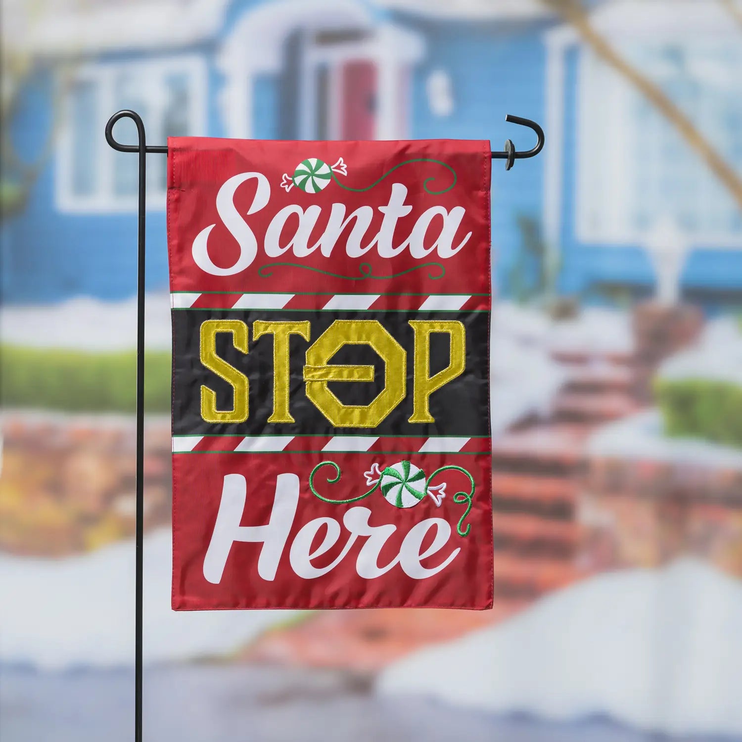 Evergreen Enterprises -  Flag Santa Stop Here