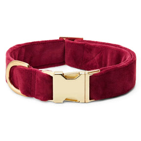 The Foggy Dog - Dog Collar Velvet Burgundy
