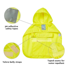 Blueberry Pet - Sunshine Yellow | 3M Reflective Dog Raincoat Hooded