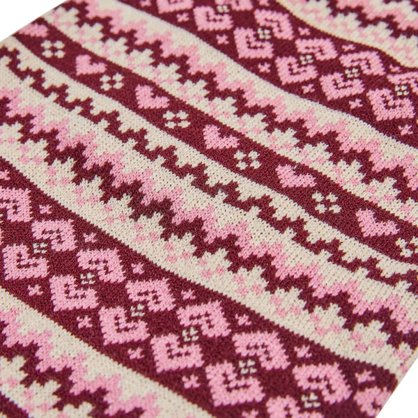 Blueberry Pet - Fair Isle Pullover Dog Sweater Pink Heart Design