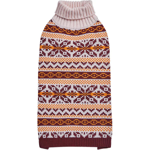 Blueberry Pet - Fair Isle Pullover Dog Sweater Beige
