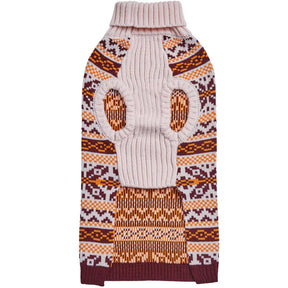 Blueberry Pet - Fair Isle Pullover Dog Sweater Beige