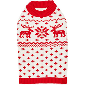 Blueberry Pet - Reindeer and Snowflake Dog Sweater