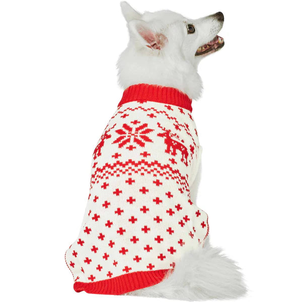Blueberry Pet - Reindeer and Snowflake Dog Sweater