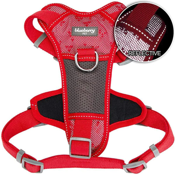 Blueberry Pet - Red | Reflective Mesh Padded No Pull Dog Harness Vest