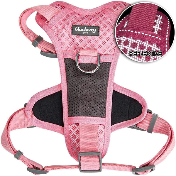 Blueberry Pet - Pink | Reflective Mesh Padded No Pull Dog Harness Vest