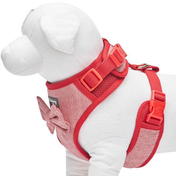 Blueberry Pet - True Red | Textured Tweed Dog Harness Vest