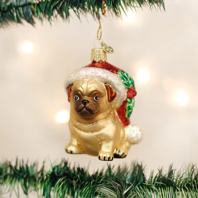Old World Christmas - Holly Hat Pug Ornament