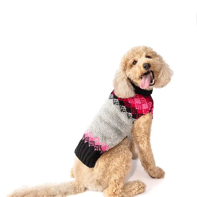 Chilly Dog - Dog Sweater Fairisle Pink Diamond - Southern Agriculture 