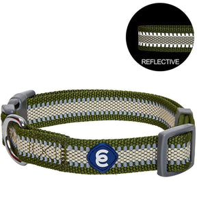 Blueberry Pet - Olive | Back to Basics Reflective Dog Collar